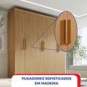 Ver imagem 6 de Guarda-Roupa MDF Fenix 06 Portas de Bater 06 Gavetas Marrom/Cinamomo