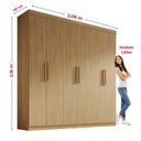 Ver imagem 6 de Guarda-Roupa MDF Fenix 06 Portas de Bater 06 Gavetas Marrom/Cinamomo