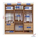 Ver imagem 5 de Guarda-Roupa MDF Fenix 06 Portas de Bater 06 Gavetas Marrom/Cinamomo/Off White