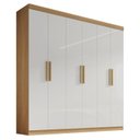 Ver imagem 3 de Guarda-Roupa MDF Fenix 06 Portas de Bater 06 Gavetas Marrom/Cinamomo/Off White