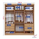 Ver imagem 5 de Guarda-Roupa MDF Fenix 06 Portas de Bater 06 Gavetas Marrom/Cinamomo/Off White