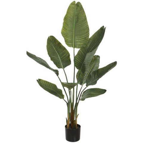 Planta Artificial Arvore Bananeira de Jardim Real Toque Uv C/pote X9 Verde 1,2m