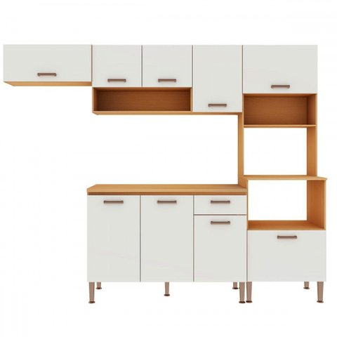 Cozinha Completa 9 Portas 1 Gavetas 100% Mdf Cm0090 Freijó/off White - Genialflex