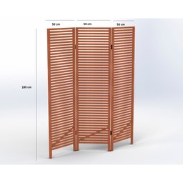 Biombo Decorativo Oliver 3 Folhas em Madeira Maciça Espresso Móveis - 6