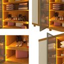 Ver imagem 5 de Guarda Roupa 6 Portas Casal Reflecta Led Imperatriz Naturale Off White - Gelius