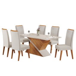 Mesa de Jantar Retangular BMW com 6 Cadeiras Madeira Maciça Vegas  - 2