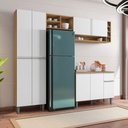 Ver mais imagens de Cozinha Modulada 2,30m Compacta Vanessa com Balcão Branco Amêndoa/branco