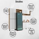 Ver imagem 3 de Cozinha Modulada 2,30m Compacta Vanessa com Balcão Branco Amêndoa/branco