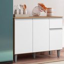 Ver imagem 7 de Cozinha Modulada 2,30m Compacta Vanessa com Balcão Branco Amêndoa/branco
