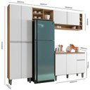 Ver imagem 2 de Cozinha Modulada 2,30m Compacta Vanessa com Balcão Branco Amêndoa/branco