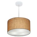 Ver imagem 1 de Lustre Pendente Cilíndrico Vivare Md-4244 Cúpula em Tecido 40x25cm - Bivolt Palha 127/220v