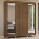 Ver imagem 1 de Guarda-Roupa Casal com Pés 3 Portas de Correr com Espelhos Reno Madesa