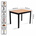 Ver imagem 3 de Mesa de Jantar 4 Lugares com 4 Cadeiras em Madeira Maciça Rústic Preto/Mel