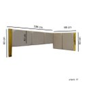 Ver imagem 3 de Cabeceira Estofada Solteiro em L em Linho com Acrílico Espelhado