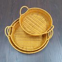 Ver mais imagens de Jogo 3 Peças Decorativa Organizadora Cesta Plástico Natural