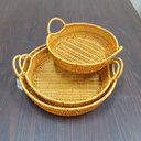 Ver imagem 6 de Jogo 3 Peças Decorativa Organizadora Cesta Plástico Natural