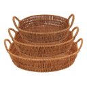 Ver imagem 2 de Jogo 3 Peças Decorativa Organizadora Cesta Plástico Natural