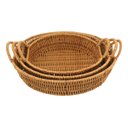 Ver imagem 1 de Jogo 3 Peças Decorativa Organizadora Cesta Plástico Natural