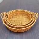 Ver imagem 7 de Jogo 3 Peças Decorativa Organizadora Cesta Plástico Natural