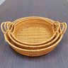 Jogo 3 Peças Decorativa Organizadora Cesta Plástico Natural - 7
