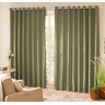 Cortina Cetim Sala Quarto 4,00 X 2,60 Efeito Cristal Oferta Verde Oliva - 1