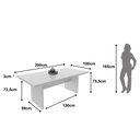 Ver imagem 3 de Mesa de Reunião para Escritório 100x200cm Me4119 Branco Tecnomobili