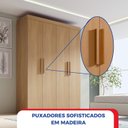 Ver imagem 6 de Guarda-Roupa Solteiro MDF Fenix 04 Portas 03 Gavetas Marrom/Cinamomo