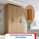 Ver mais imagens de Guarda-Roupa Solteiro MDF Fenix 04 Portas 03 Gavetas Marrom/Cinamomo