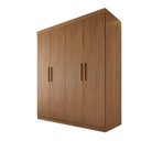 Ver imagem 4 de Guarda-Roupa Solteiro MDF Fenix 04 Portas 03 Gavetas Marrom/Cinamomo