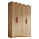 Ver imagem 4 de Guarda-Roupa Solteiro MDF Fenix 04 Portas 03 Gavetas Marrom/Cinamomo