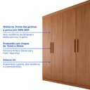 Ver imagem 7 de Guarda-Roupa Solteiro MDF Fenix 04 Portas 03 Gavetas Marrom/Cinamomo