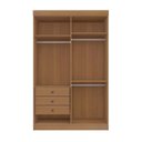Ver imagem 3 de Guarda-Roupa Solteiro MDF Fenix 04 Portas 03 Gavetas Marrom/Cinamomo