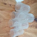 Ver imagem 4 de Kit 6 Copos Água Suco Alto Home&co Lapidado Vidro 360ml 14x8x8cm Transparente