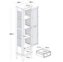 Ver imagem 2 de Cristaleira Remy Cinza 1 Porta 1 Gaveta Base Amendoa 180cm - 58756