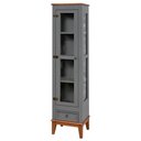 Ver imagem 1 de Cristaleira Remy Cinza 1 Porta 1 Gaveta Base Amendoa 180cm - 58756