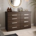 Ver imagem 1 de Cômoda para Quarto 8 Gavetas Gênova Plus Marrom/Capuccino Wood