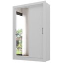 Ver imagem 3 de Guarda-Roupa Solteiro 2 Portas com Espelho Ágata Yescasa Branco