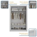 Ver imagem 5 de Guarda-Roupa Solteiro 2 Portas com Espelho Ágata Yescasa Branco