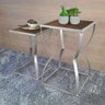 Conjunto de Mesas Laterais Mesa de Canto P/ Decoração Belt - Prata/villandry - 2