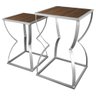 Conjunto de Mesas Laterais Mesa de Canto P/ Decoração Belt - Prata/villandry - 1