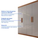 Ver imagem 7 de Guarda-Roupa Solteiro MDF Fenix 04 Portas 03 Gavetas Marrom/Cinamomo/Off White