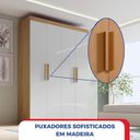 Ver mais imagens de Guarda-Roupa Solteiro MDF Fenix 04 Portas 03 Gavetas Marrom/Cinamomo/Off White
