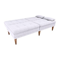 Sofá Cama na Caixa 3 Lugares 190cm e Almofadas Taylor Matrix Bege - 4