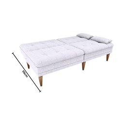 Sofá Cama na Caixa 3 Lugares 190cm e Almofadas Taylor Matrix Bege - 7