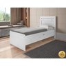 Cama Solteiro Reforçada com Baú Interno Larissa Mdf/mdp Branca - 2