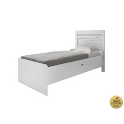 Cama Solteiro Reforçada com Baú Interno Larissa Mdf/mdp Branca - 5