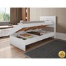Cama Solteiro Reforçada com Baú Interno Larissa Mdf/mdp Branca - 1
