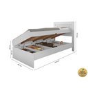 Ver imagem 3 de Cama Solteiro Reforçada com Baú Interno Larissa Mdf/mdp Branca