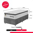 Ver imagem 4 de Cama Box Baú Solteiro + Colchão Comfort Class Pillow Top Branco/suede Cinza