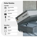Ver imagem 3 de Cama Box Baú Solteiro + Colchão Comfort Class Pillow Top Branco/suede Cinza